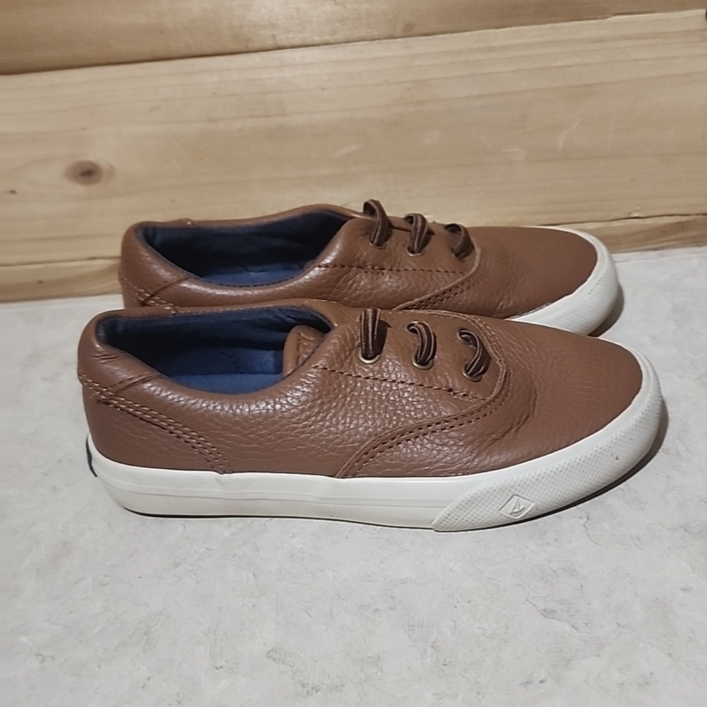 Sperry Top Slider Kids Shoes Size 11M Striper II Jr leather